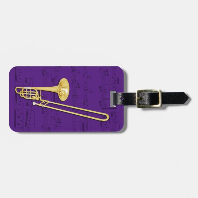 Etiqueta del equipaje - Trombone (bajo) - elija el (Frente Horizontal)