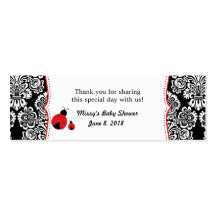 Etiqueta del favor de la ducha de bebé de damasco 