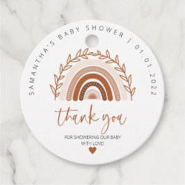 Etiqueta del Favor del Arcoiris Boho , Tonos Terra