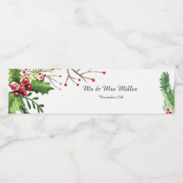 Etiqueta del frasco Boda de acuarela botánica