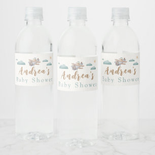 Etiqueta del frasco de agua Baby Shower del avión