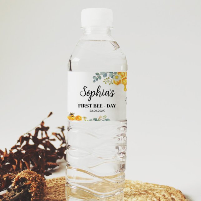 Etiqueta del frasco de agua de abeja Baby Shower c (Subido por el creador)