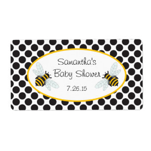 Etiqueta del frasco de agua de abeja de burbujas