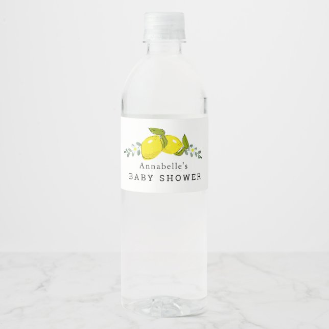 Etiqueta del frasco de agua de Baby Shower floral  (Anverso)