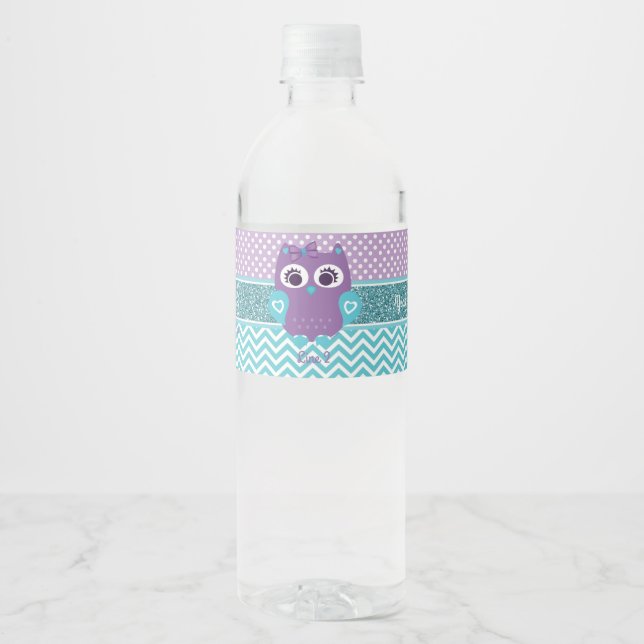 Etiqueta del frasco de agua de búho chica ducha de (Anverso)