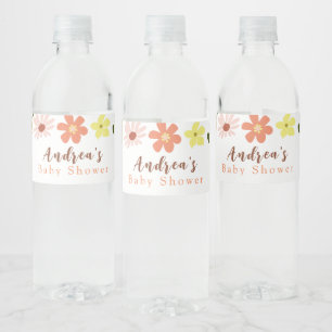 Etiqueta del frasco de agua de la flor de Baby Sho
