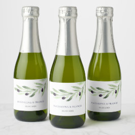 etiqueta del frasco de agua de la rama de olivo bo