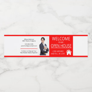 Etiqueta del frasco de agua de Realtor