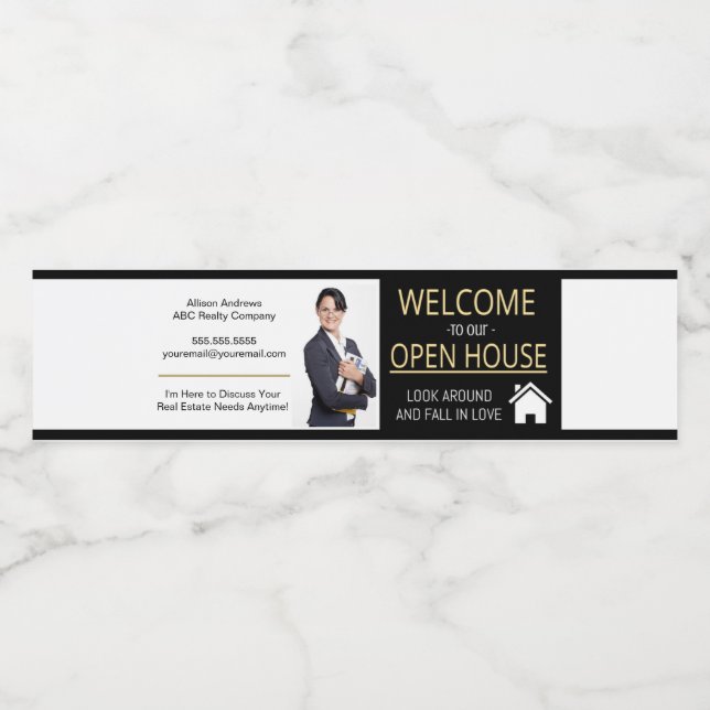 Etiqueta del frasco de agua de Realtor (Etiqueta única)