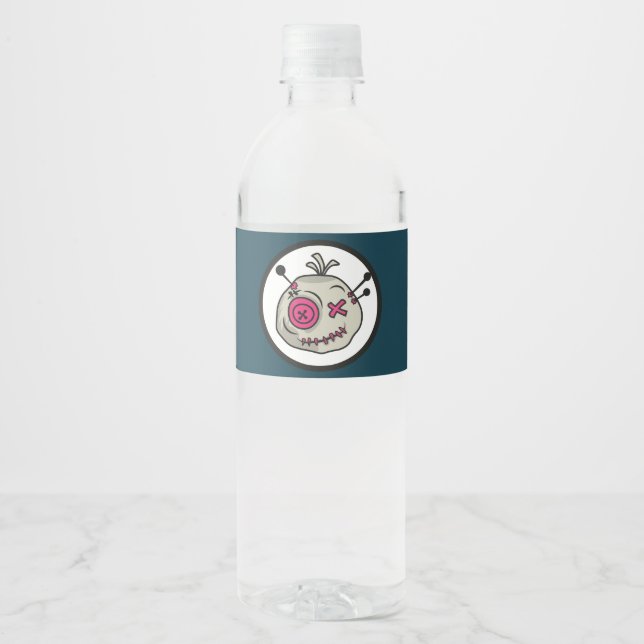 Etiqueta del frasco de agua de tokens de vudú (8"  (Anverso)