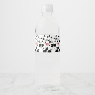 Etiqueta del frasco de agua de vaca