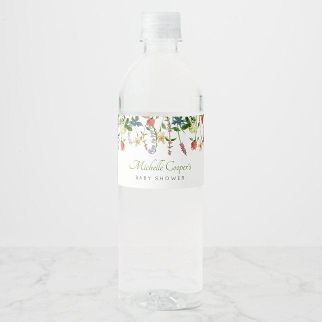 Etiqueta del frasco de agua de Wildflower Boho Bab (Anverso)