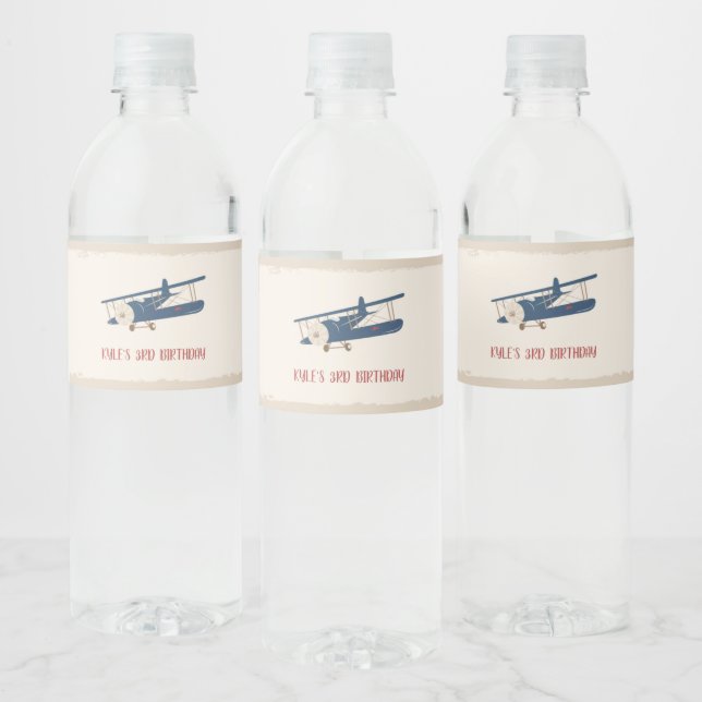 Etiqueta del frasco de agua del avión - Personaliz (Botellas)