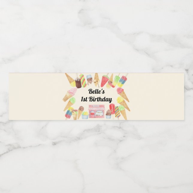 Etiqueta del frasco de agua del Fiesta helado (Etiqueta única)