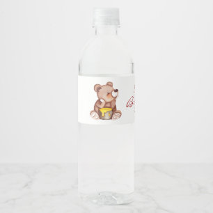 Etiqueta del frasco de agua del niño Teddy Bear Ba