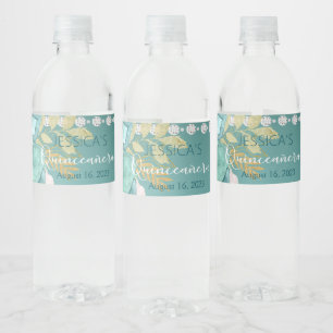 Etiqueta del frasco de agua del Purpurina de oro V