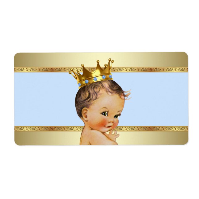 Etiqueta del frasco de agua Prince Baby Shower par (Frente)