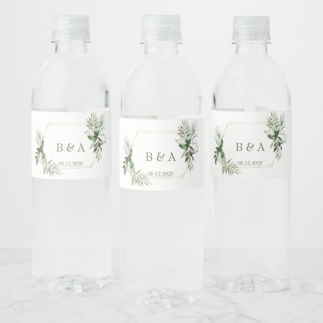 Etiqueta del frasco de agua vegetal (Botellas)