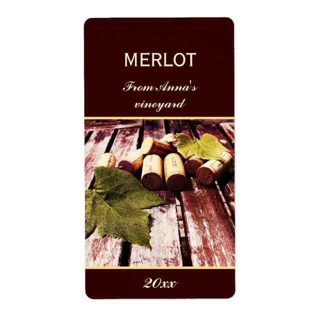 Etiqueta del frasco de botellas de vino y del fras (Frente)