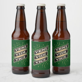 Etiqueta del frasco de cerveza verde Veni Vidi Vic