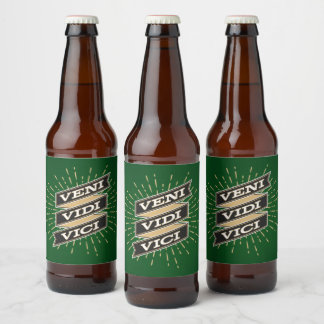 Etiqueta del frasco de cerveza verde Veni Vidi Vic