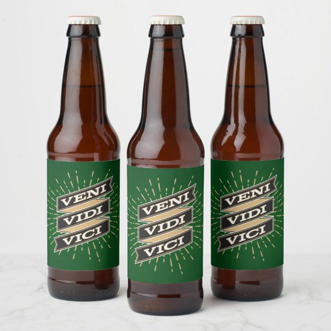 Etiqueta del frasco de cerveza verde Veni Vidi Vic (Botellas)