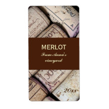 Etiqueta del frasco de corchos de botella de vino