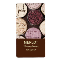 Etiqueta del frasco de corchos de botella de vino