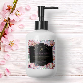 Etiqueta del frasco de cosméticos florales - Mauve
