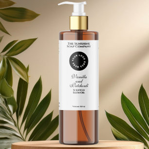 Etiqueta del frasco de cosméticos impermeable blan