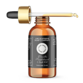 Etiqueta del frasco de gafas de cosméticos negros