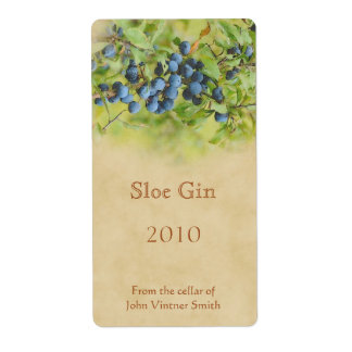 Etiqueta del frasco de gin Sloe