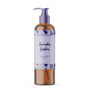 Etiqueta del frasco de lavanda impermeable púrpura