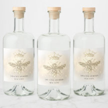 etiqueta del frasco de licor de abeja purpurina si