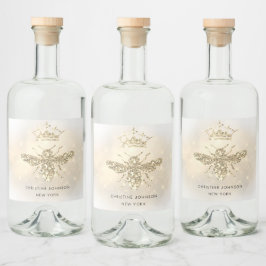 etiqueta del frasco de licor de abeja purpurina si