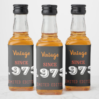 Etiqueta del frasco de licor de Vintage 1973 Edici