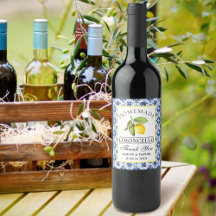 Etiqueta del frasco de Limoncello azul de limón