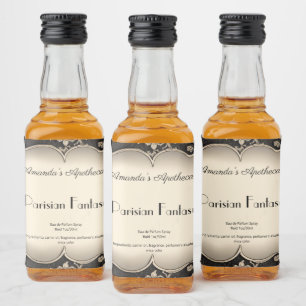 Etiqueta del frasco de Perfume del marco plateado 