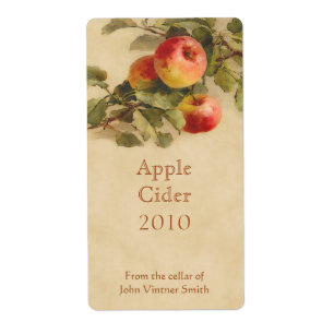 Etiqueta del frasco de sidra de Apple