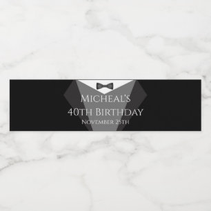 Etiqueta del frasco de Tuxedo plata negra