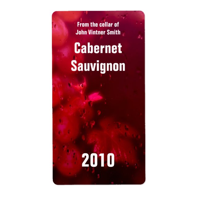 Etiqueta del frasco de vino (Frente)