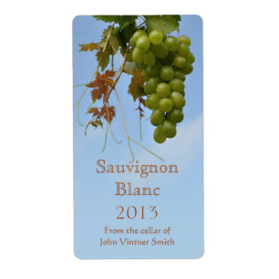 Etiqueta del frasco de vino blanco