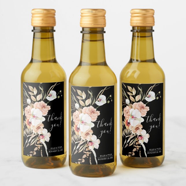Etiqueta del frasco de vino Boho Boda Mini (Botellas)
