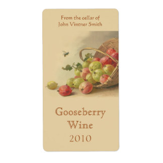 Etiqueta del frasco de vino de Gooseberry