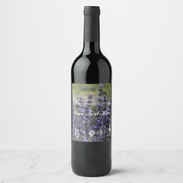 Etiqueta del frasco de vino de Lavender (Anverso)