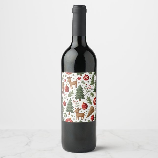 Etiqueta del frasco de vino de los navidades (Anverso)