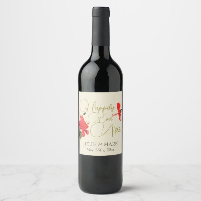 Etiqueta del frasco de vino Personalizado boda con (Anverso)