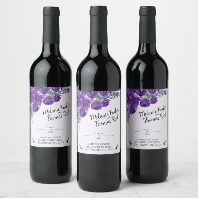 Etiqueta del frasco del Boda de la amapola morada (Botellas)