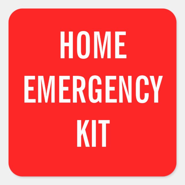 Etiqueta del kit de emergencia del hogar rojo (Anverso)