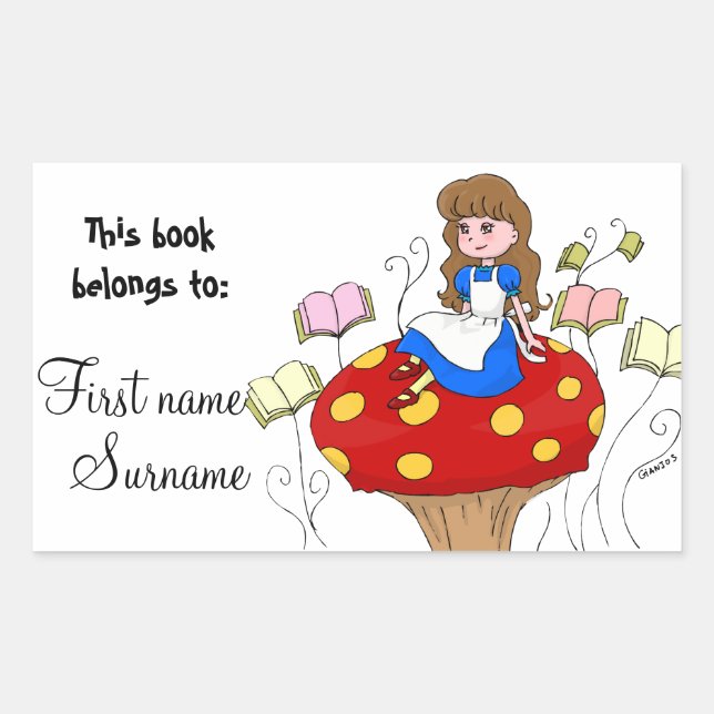 Etiqueta del libro Alice in Wonderland (Anverso)